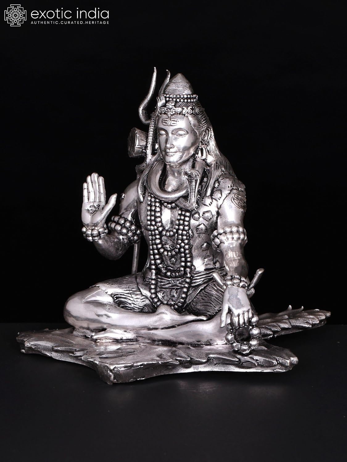 Superfine Silver Plated Lord Shiva Brass Statue for Pooja