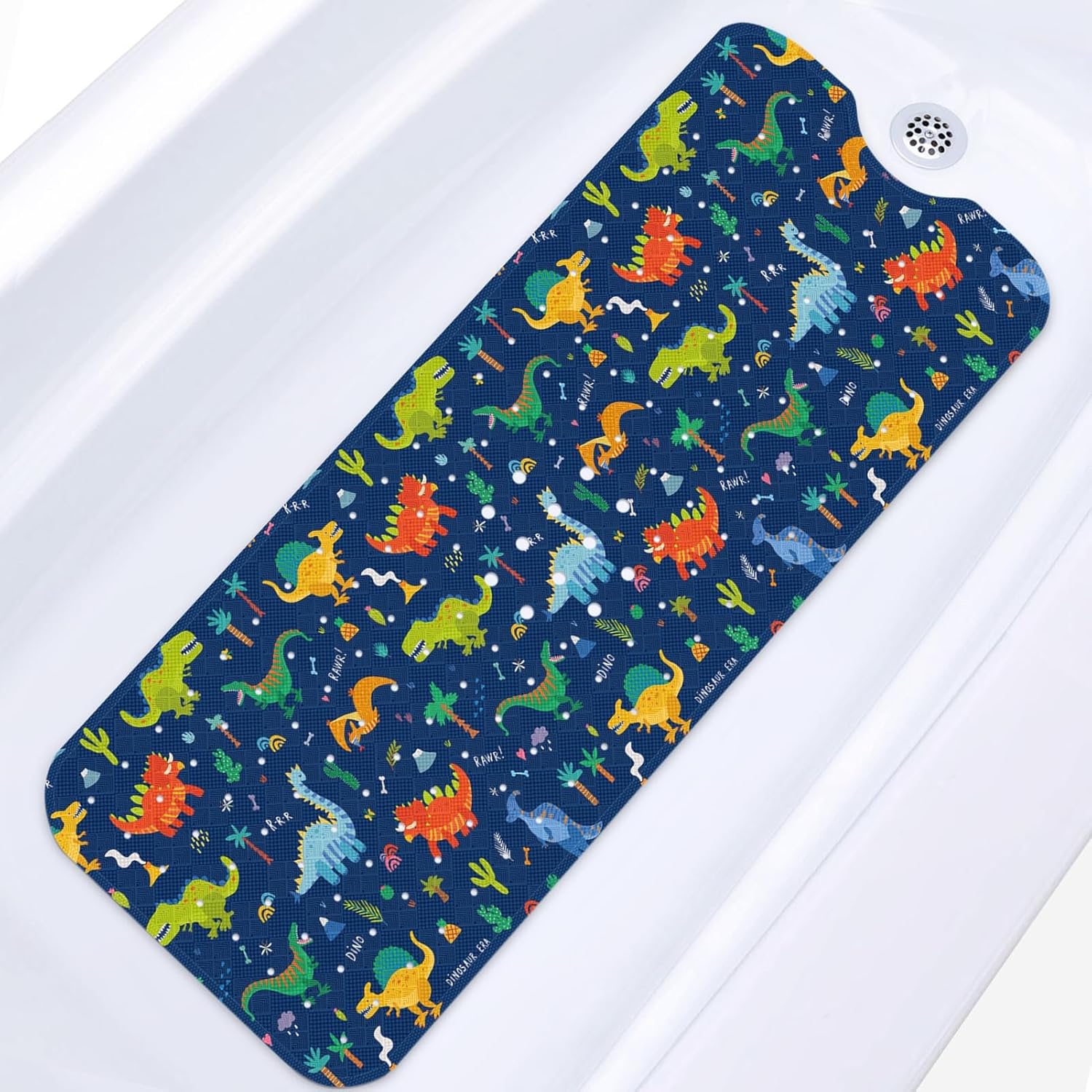 Britown Baby Bath Mat with Dino Design 40x16 Inch