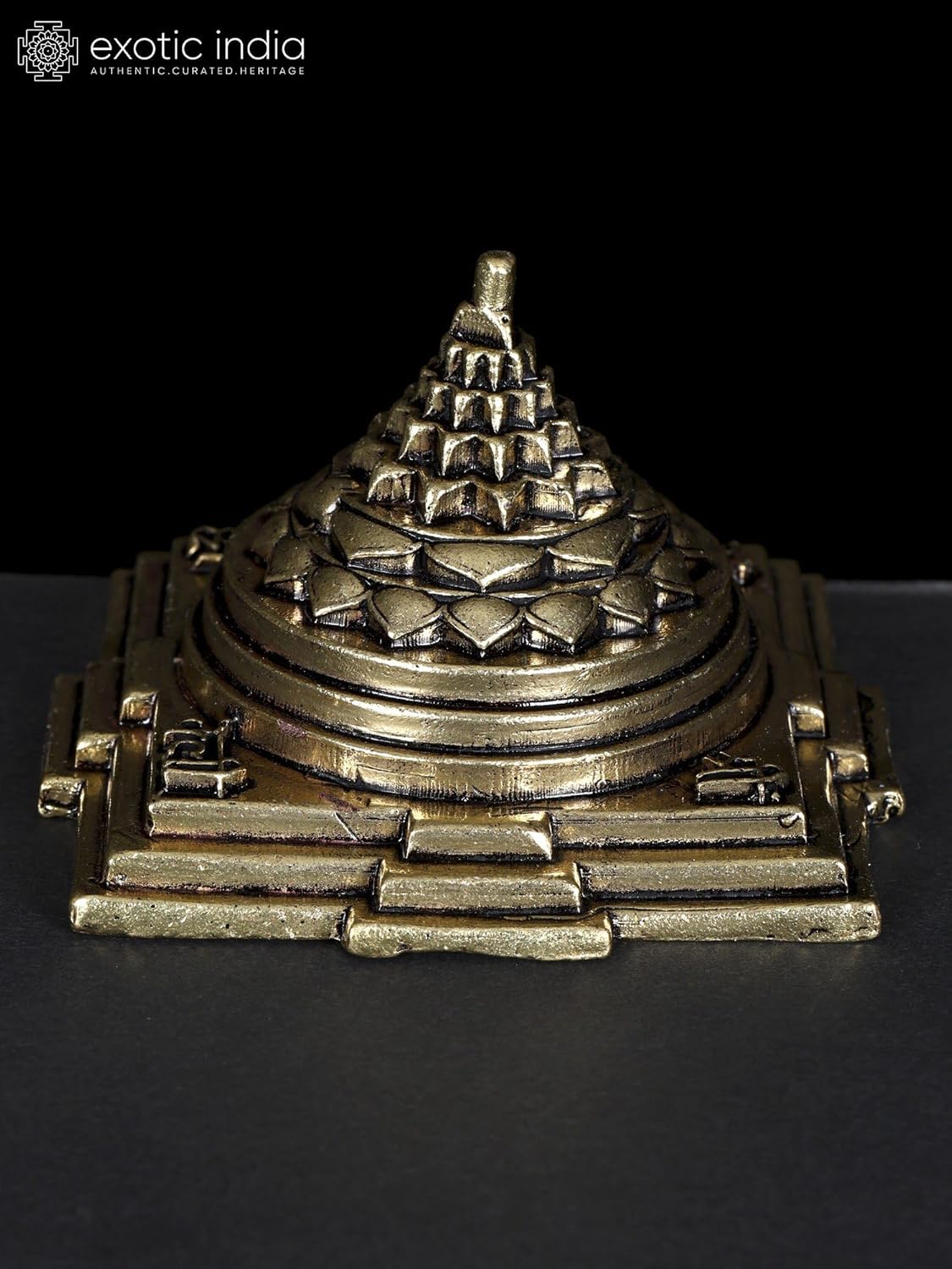 Superfine Shri Yantra Brass Statue for Home Pooja