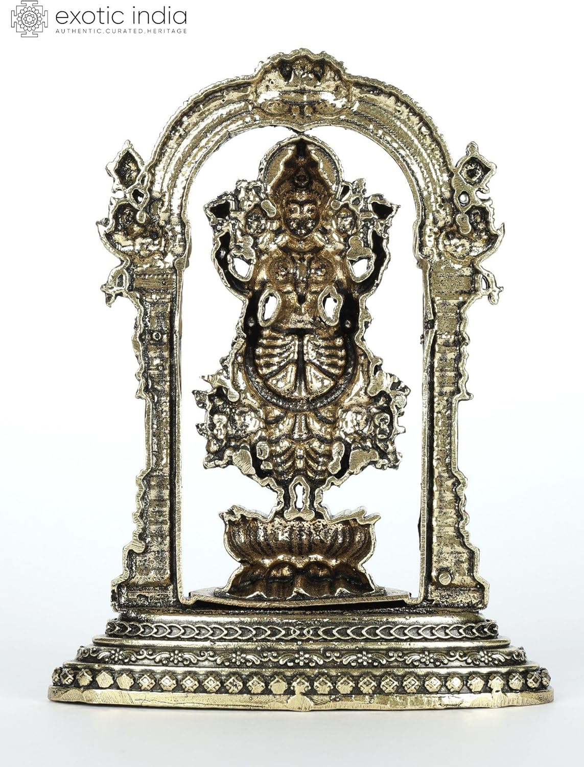 Exotic India Small Superfine Lakshmi Brass Statue