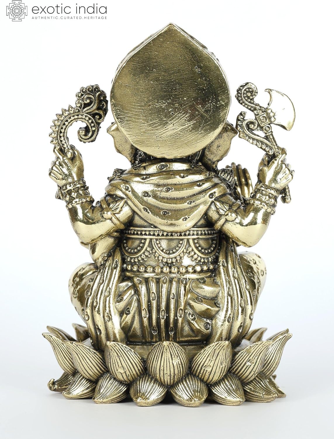 Exotic India Small Superfine Ganesha Brass Statue