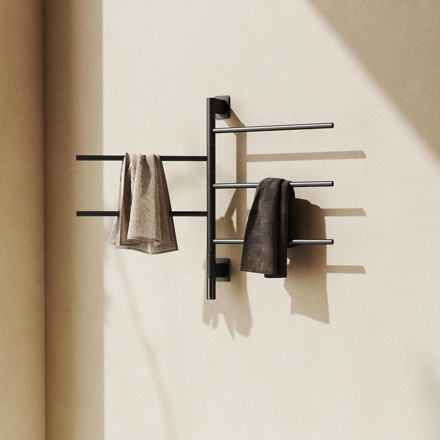 PBhusri Electric Towel Warmer with Rotating Rack and Timer
