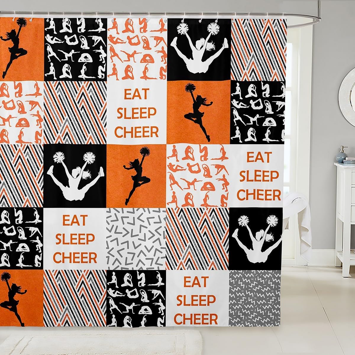 Feelyou Cheer Bath Curtain Set 72x72 Kids Friendly