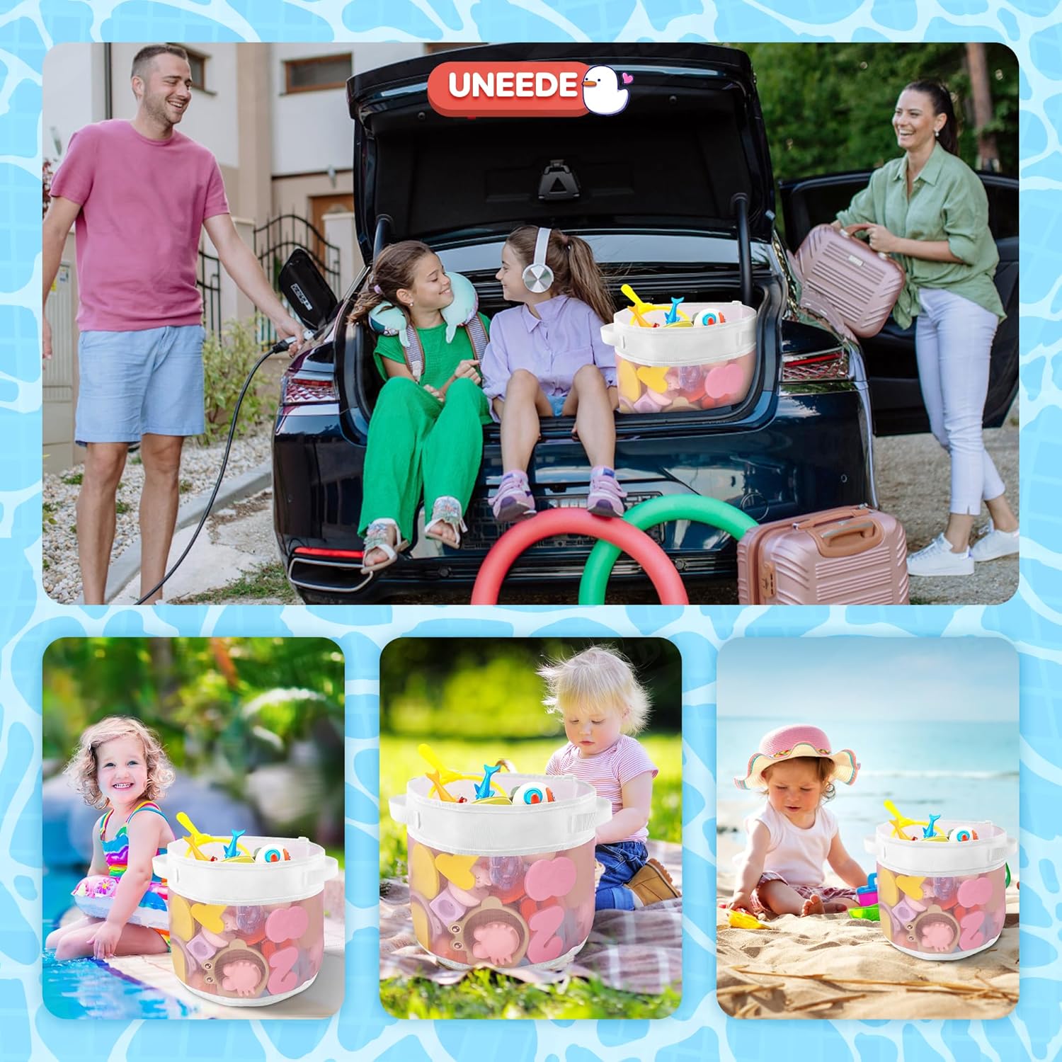 UNEEDE Bath Toy Organizer with Wall Mount and Floor Stand