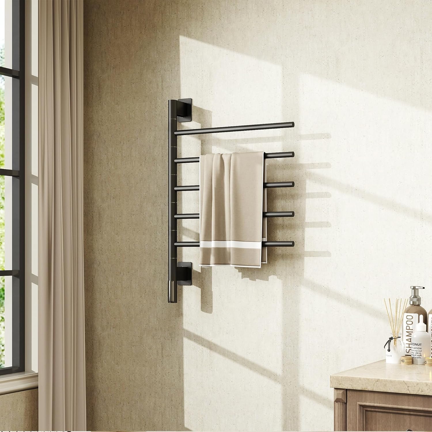PBhusri Electric Towel Warmer with Rotating Rack and Timer