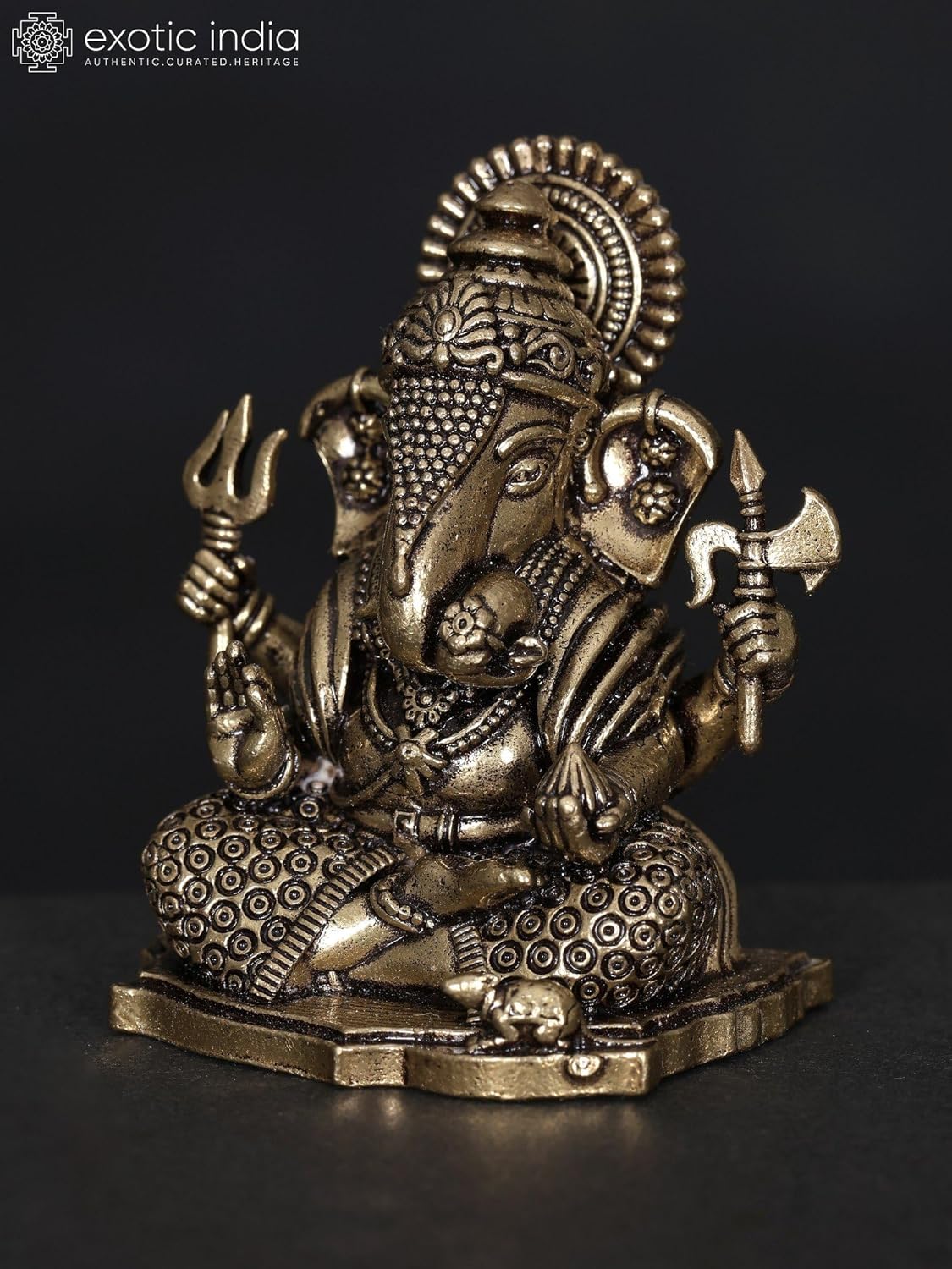 Small Superfine Ganesha Brass Statue for Home Pooja