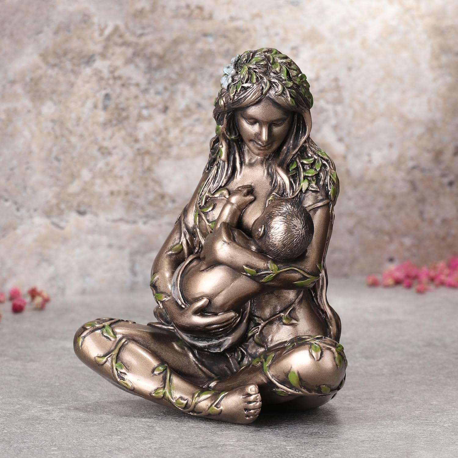 Veronese Design 4 38 Inch Mother Earth Gaia Nurturing Baby Resin Sculpture
