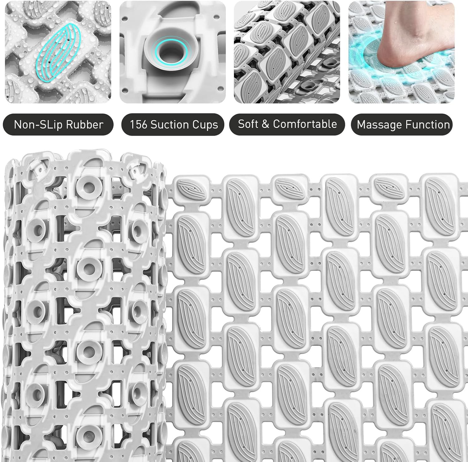 XIYUNTE Upgrade Shower Mat Non Slip Bathtub Mat
