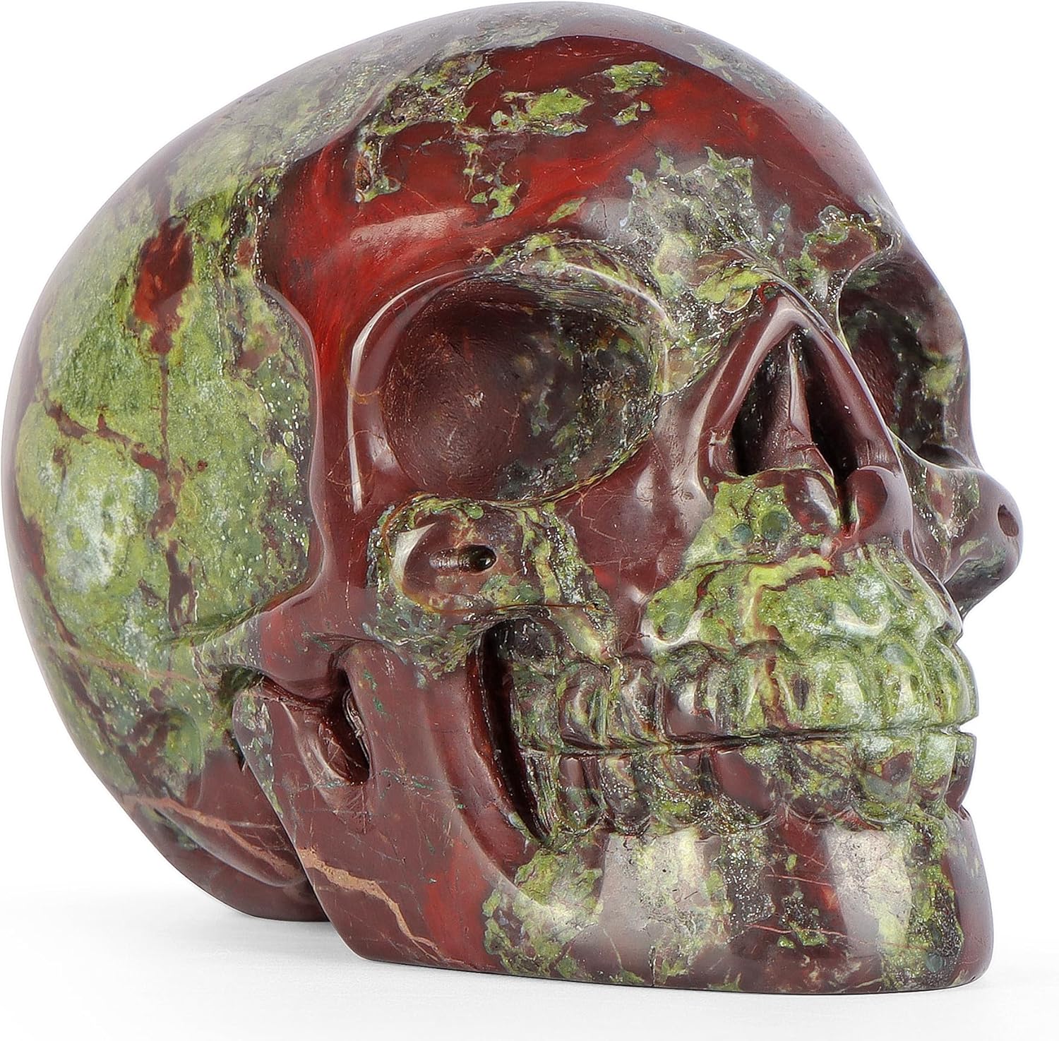 LEADGEM 30 Crystal Dragon Blood Stone Skull Statue 1