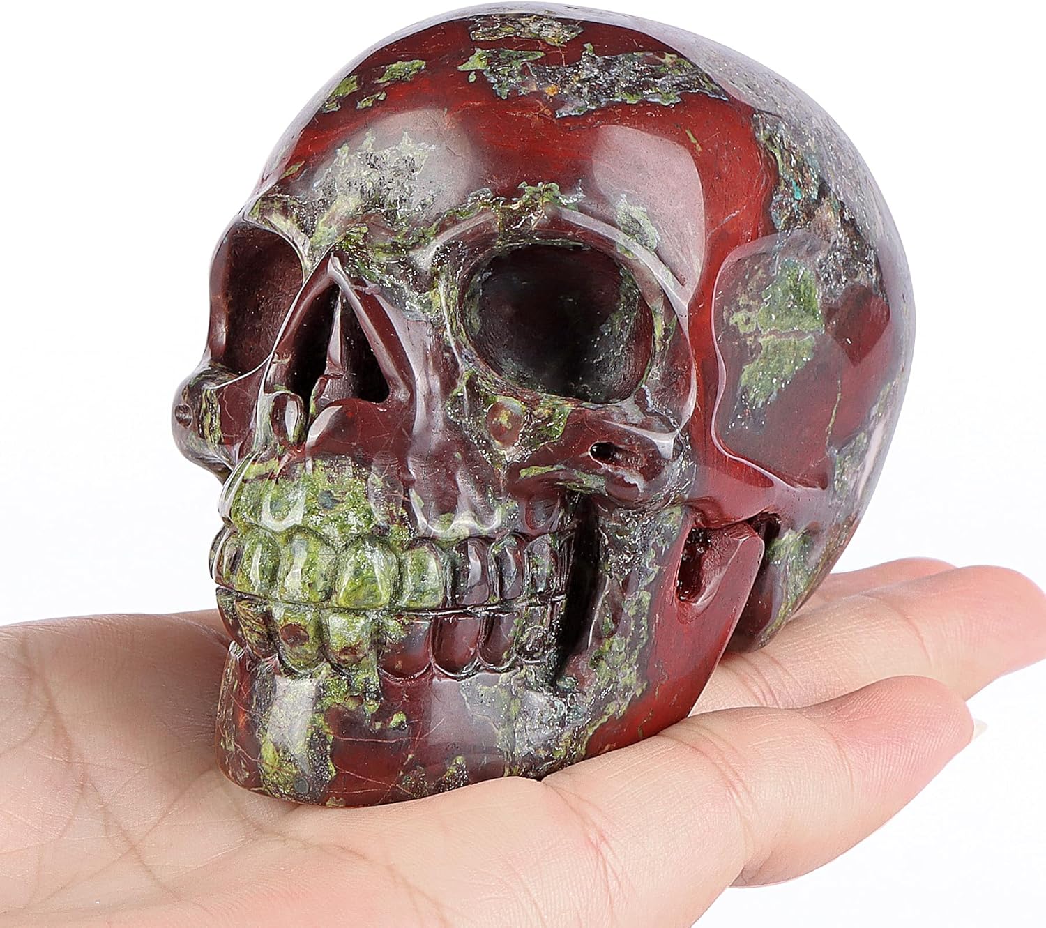 LEADGEM 30 Crystal Dragon Blood Stone Skull Statue 1