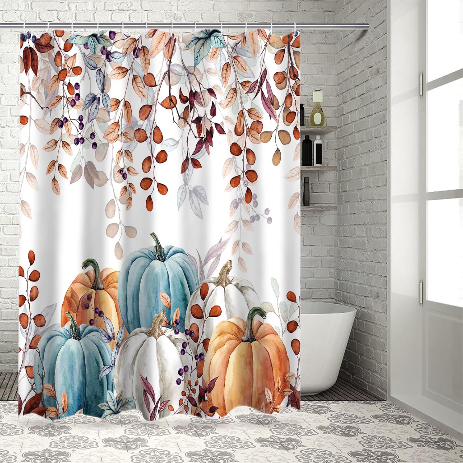 Vandarllin Fall Thanksgiving Shower Curtain Set 1