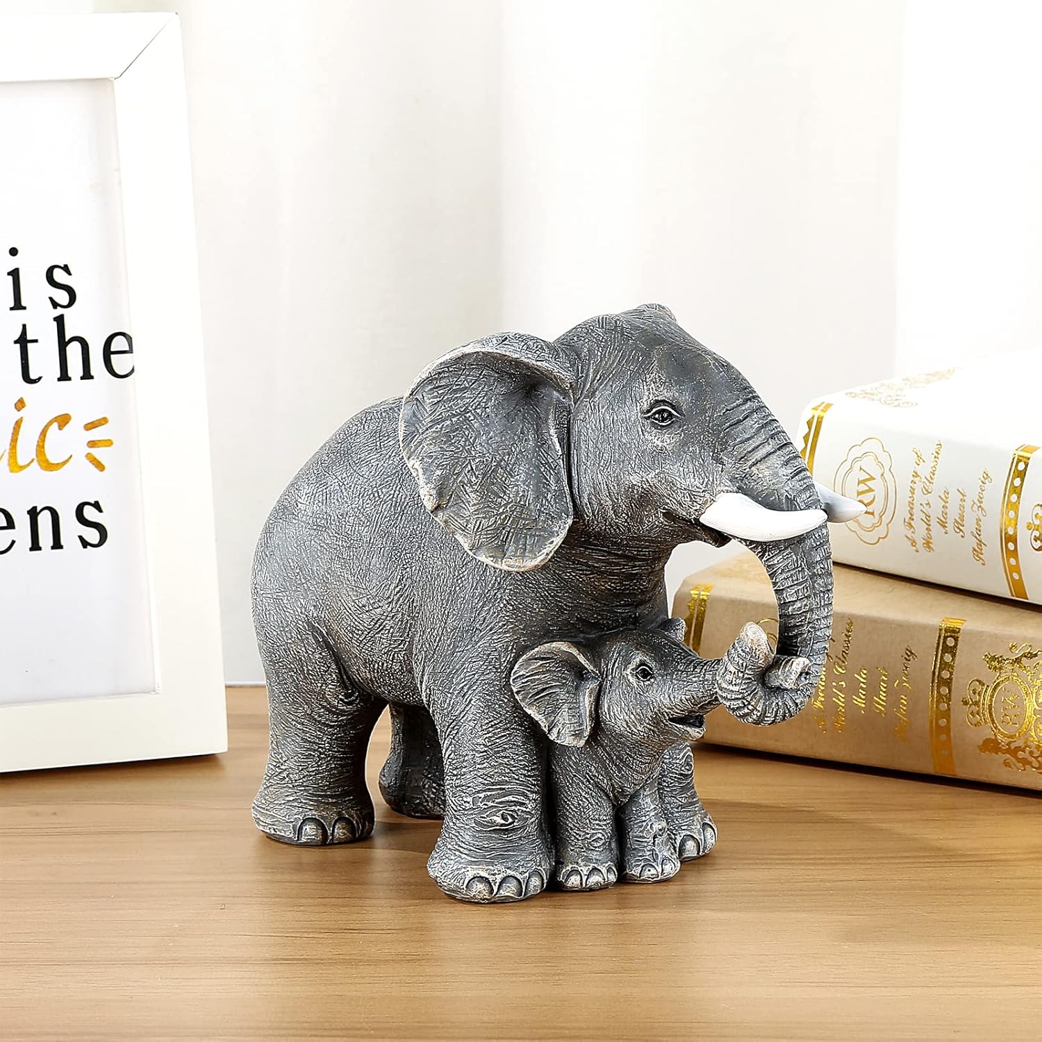 Ylncicn Elephant Statue - Large Grey Home Decor