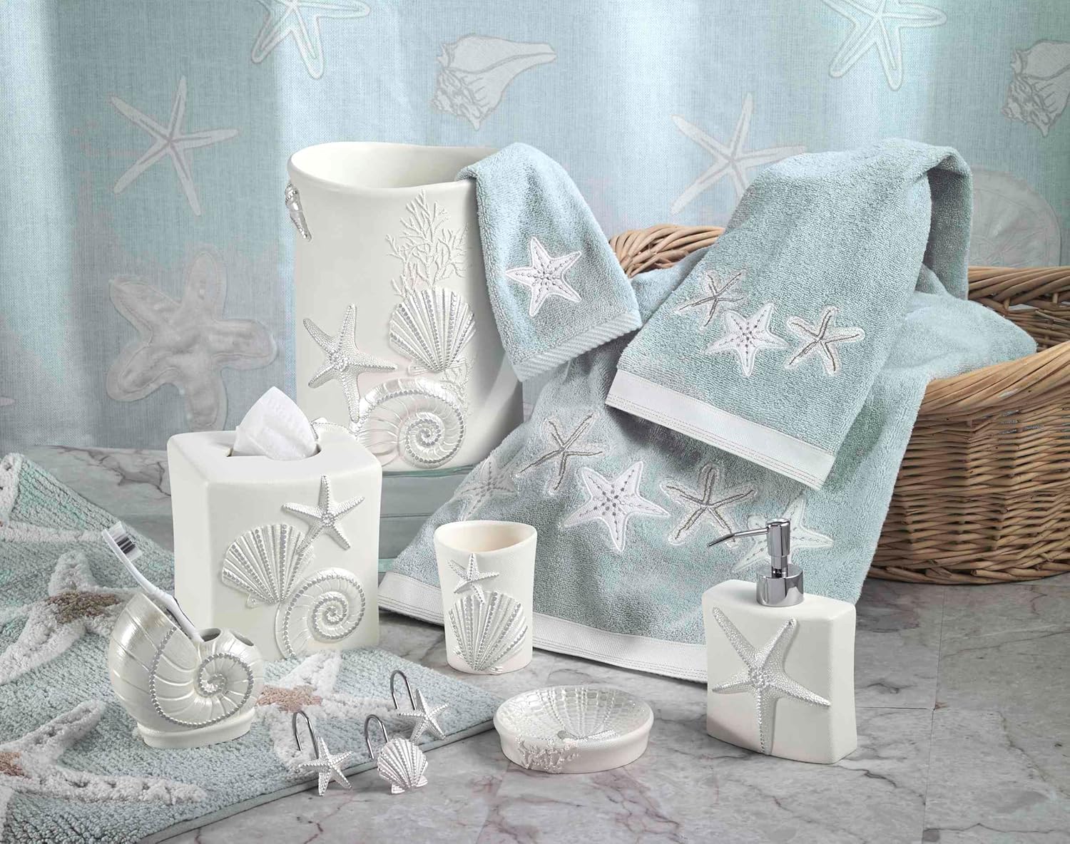 Avanti Linens Tumbler - Sequin Shells Collection