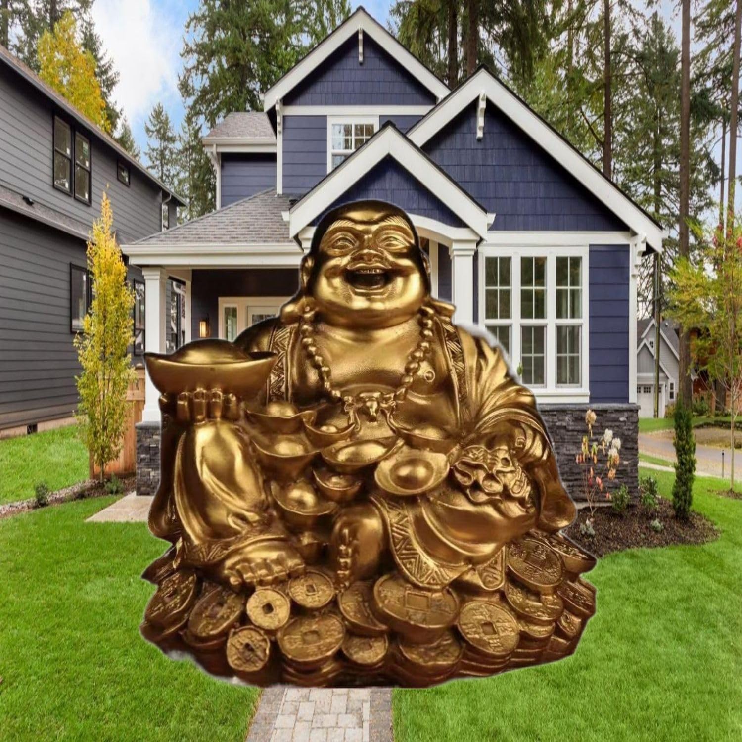 Ecqizer Feng Shui Buddha Statue Indoor Decor 1