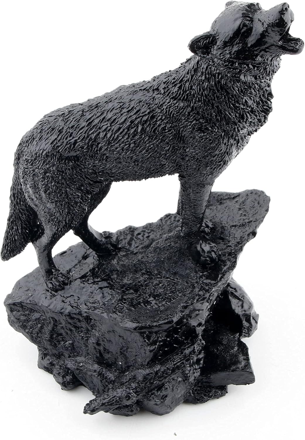 Wisifayardin Black Wolf Wildlife Howling Wolf Statue