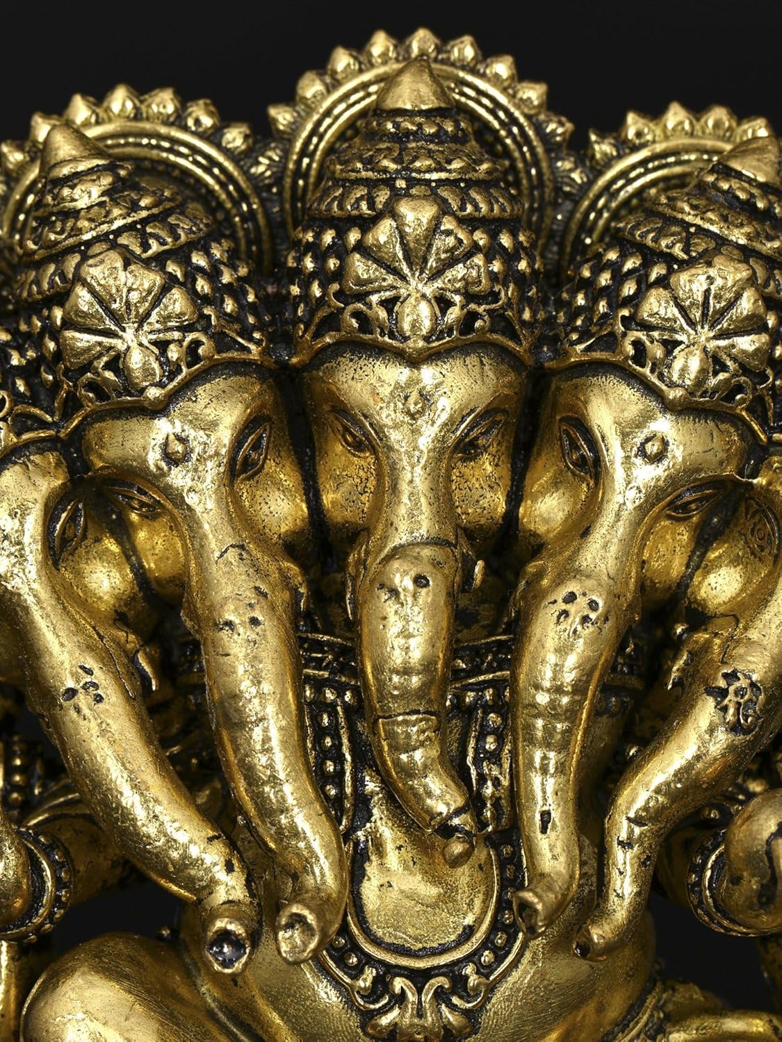 Small Panchamukhi Ganesha Brass Statue Home Office Decor