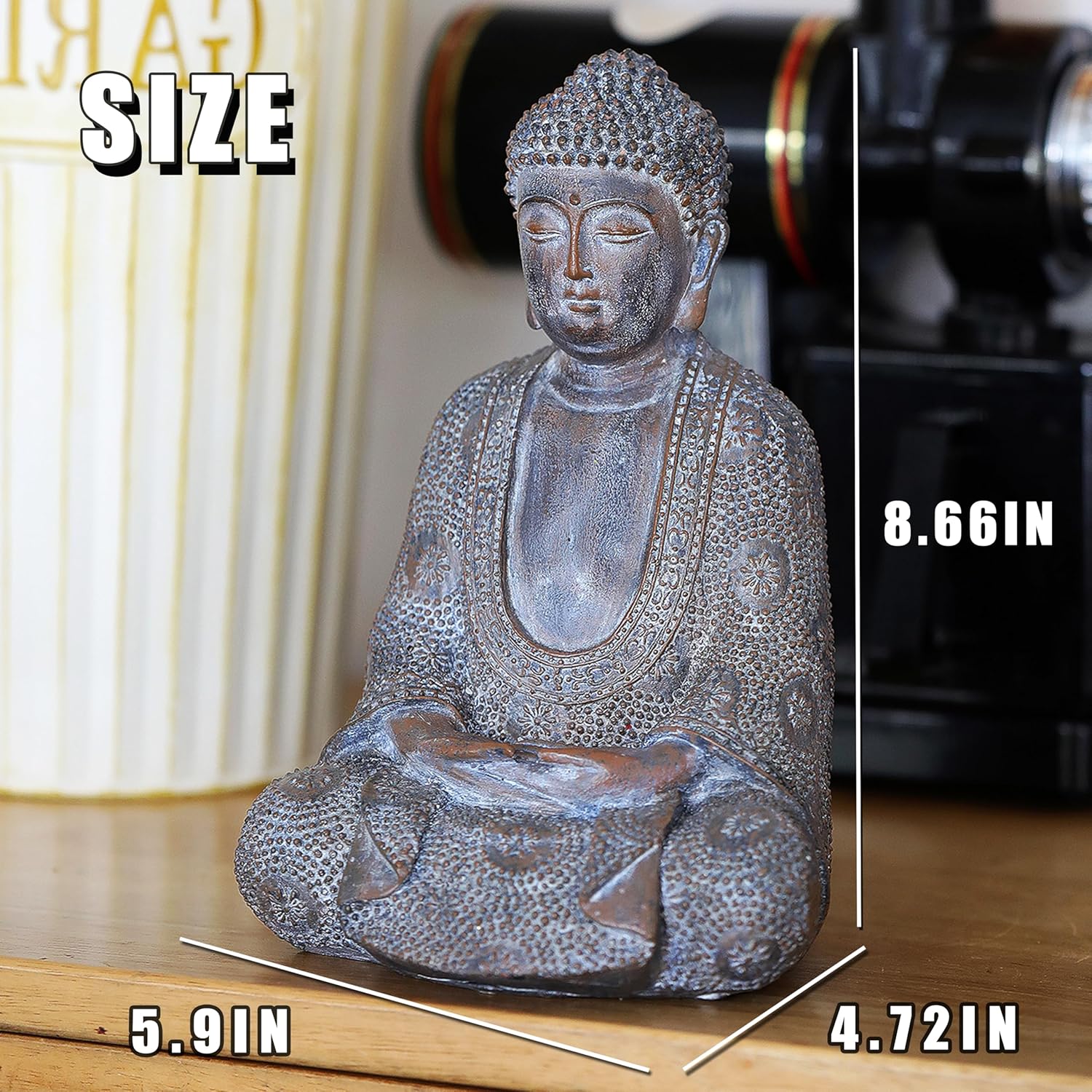 Tolatr Buddha Statue 866 Inch Resin Garden Decor