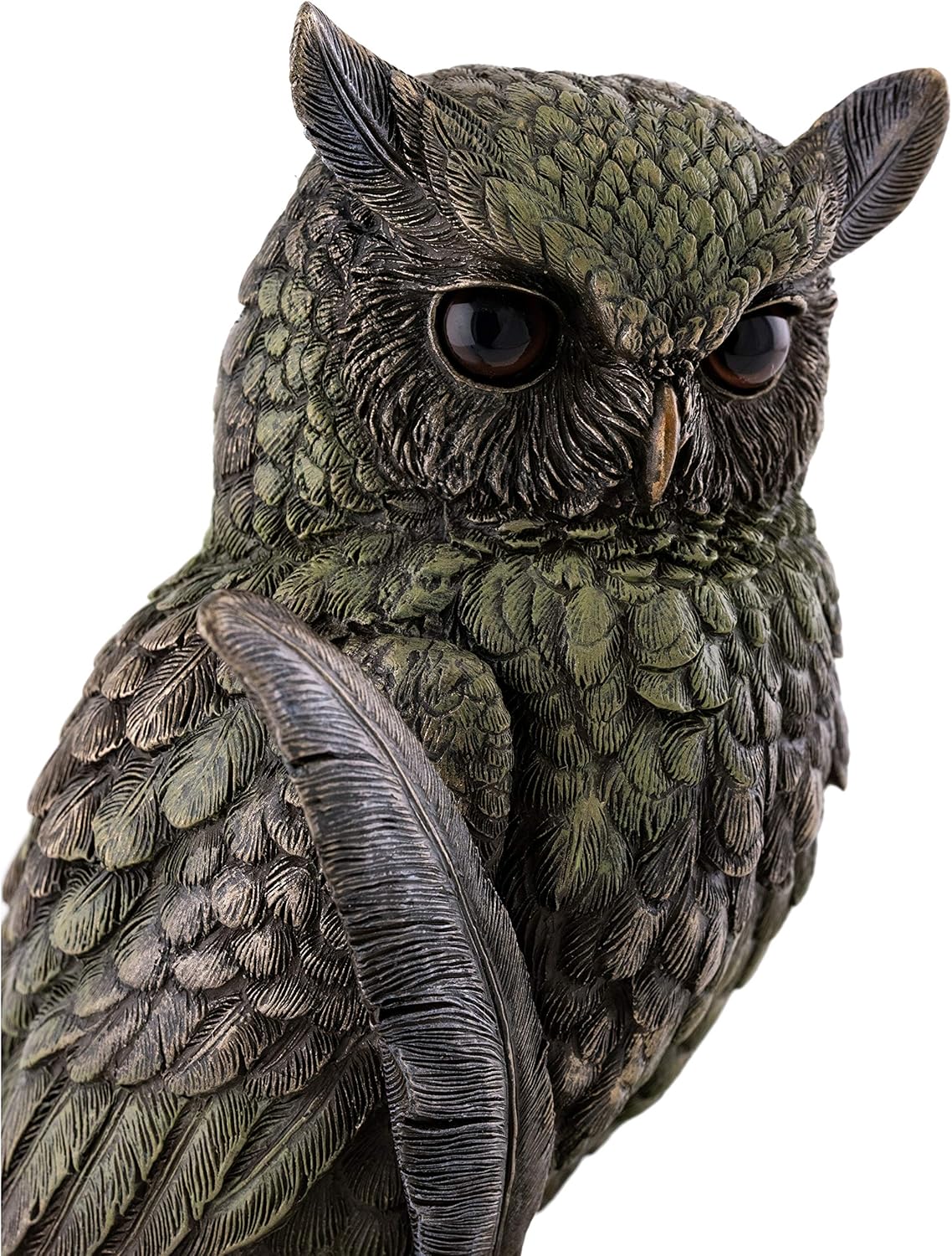 Top Collection Eagle Owl Book Statue - 875-Inch Cold Cast Bronze Collectible