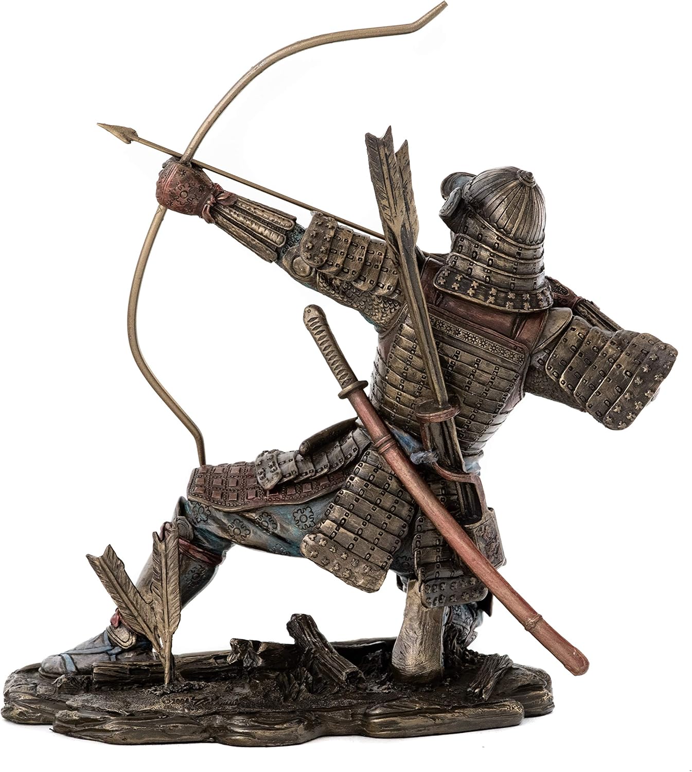 Japanese Samurai Archer Bronze Statue - 85 Inch Collectible Figurine