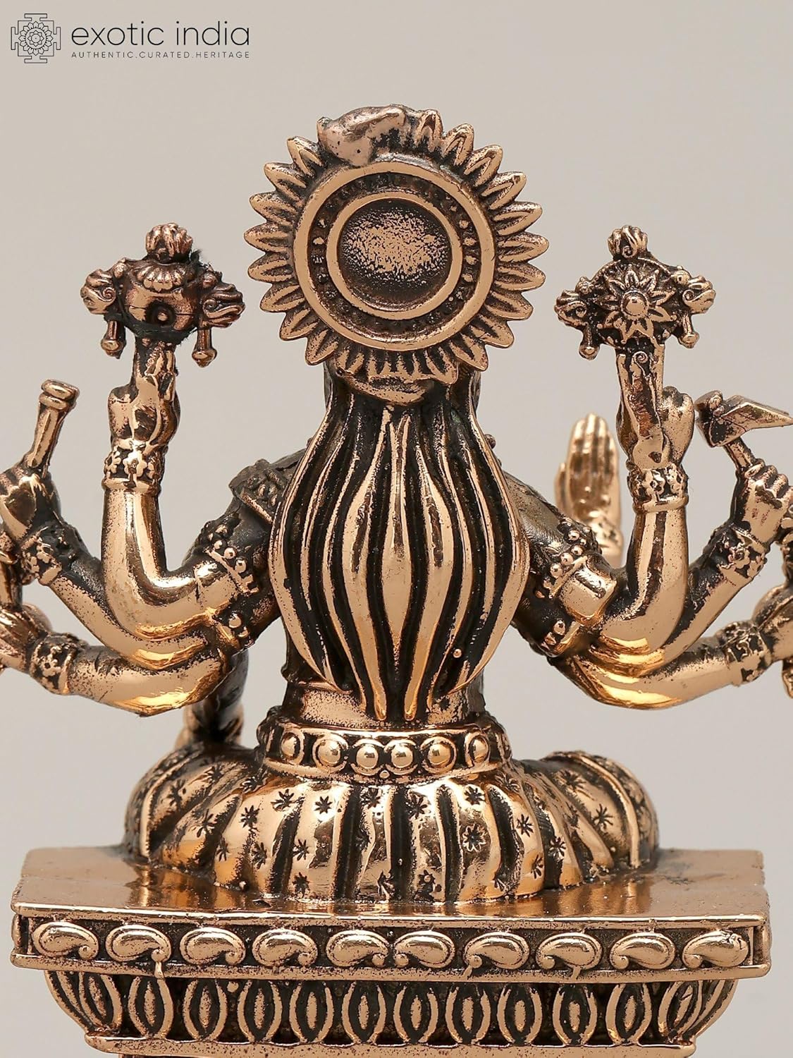 Small Superfine Eight Armed Goddess Varahi Brass Statue
