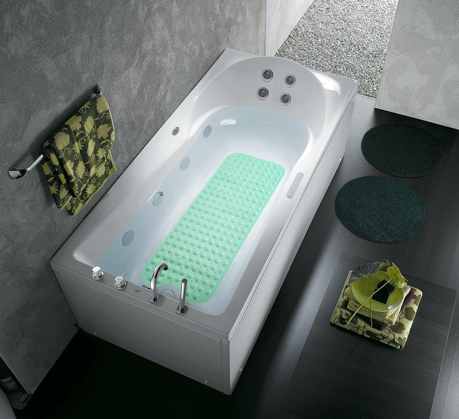 Linoows Non-Slip Bathtub Mat 39 x 16 Inch Pale Green