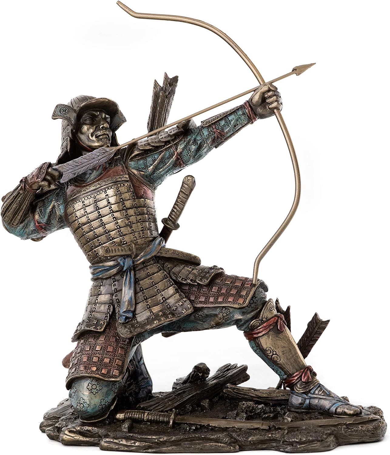 Japanese Samurai Archer Bronze Statue - 85 Inch Collectible Figurine