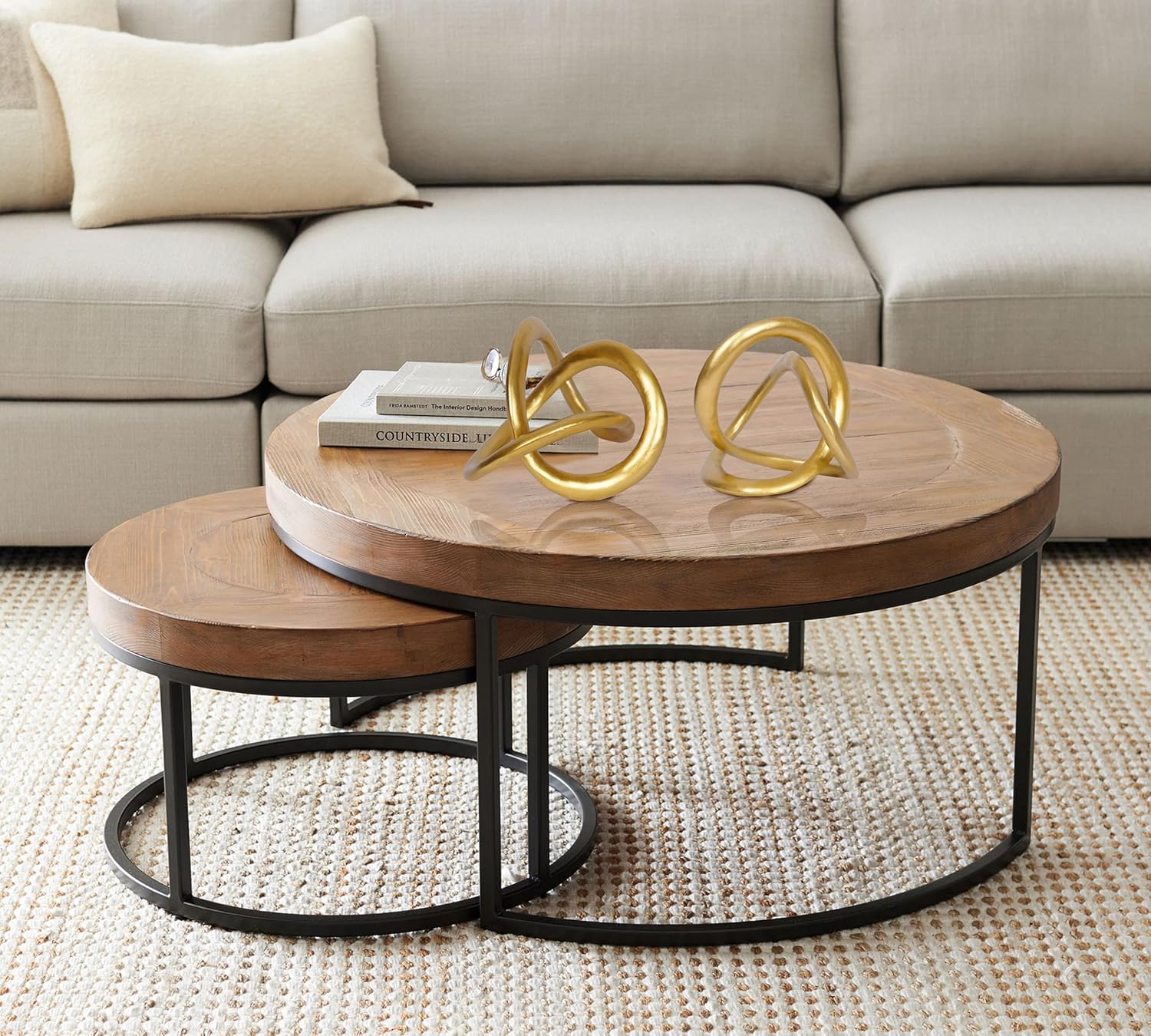 Dawbun Gold Knot Statue Decor Modern Geometric Gold Cube