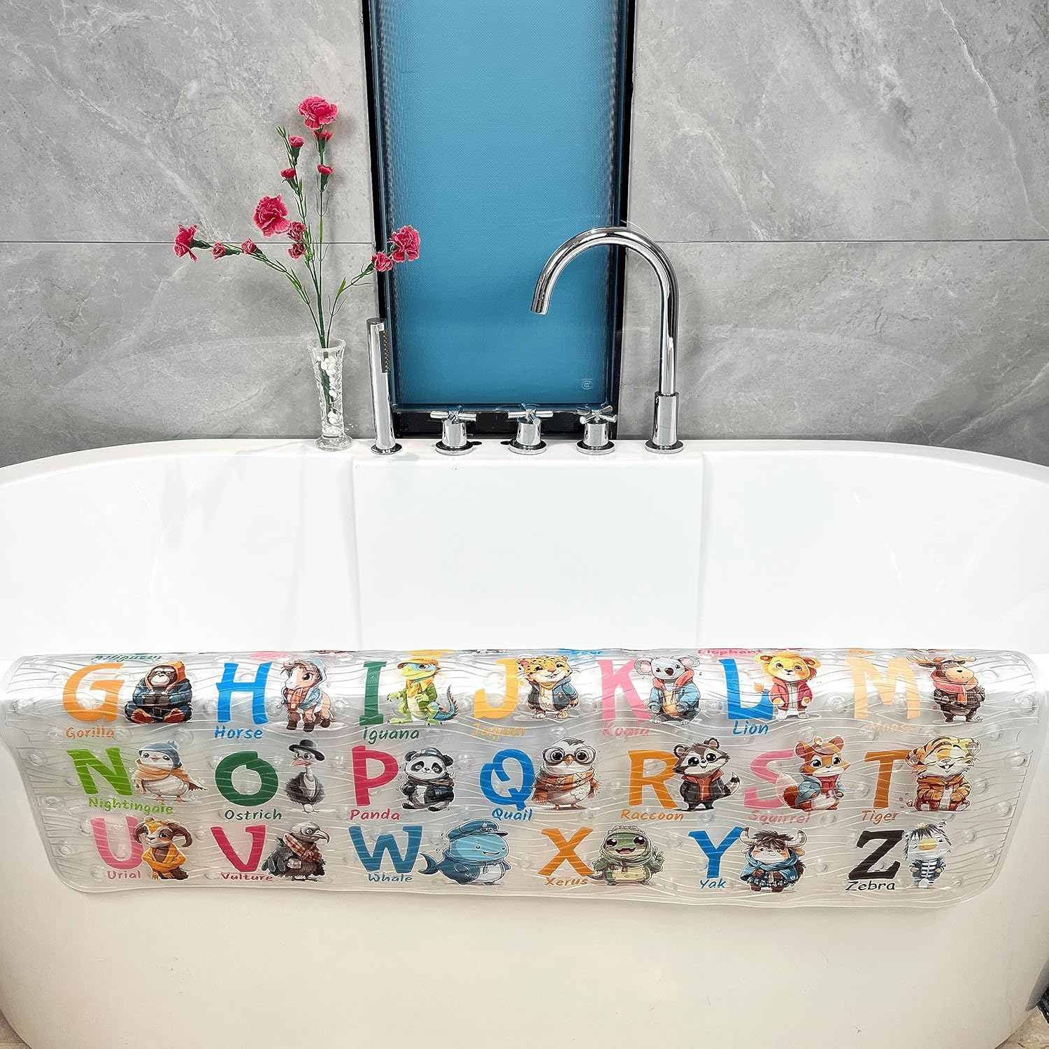 ShineCozy Cartoon Kids Bath Mat - Non Slip 35x16 Inch XL