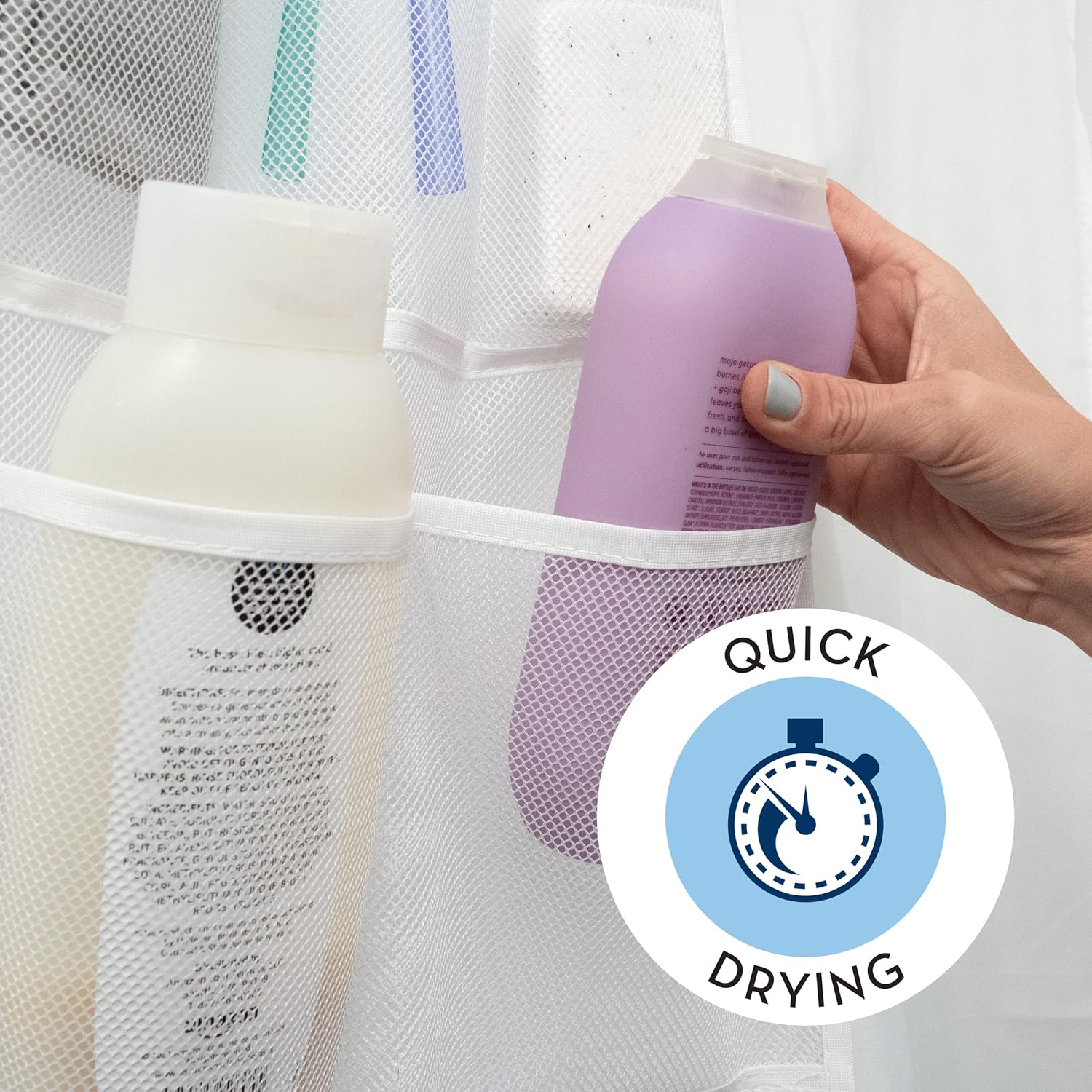 ST INC Shower Organizer with 7 Pockets 14x30 Inch White