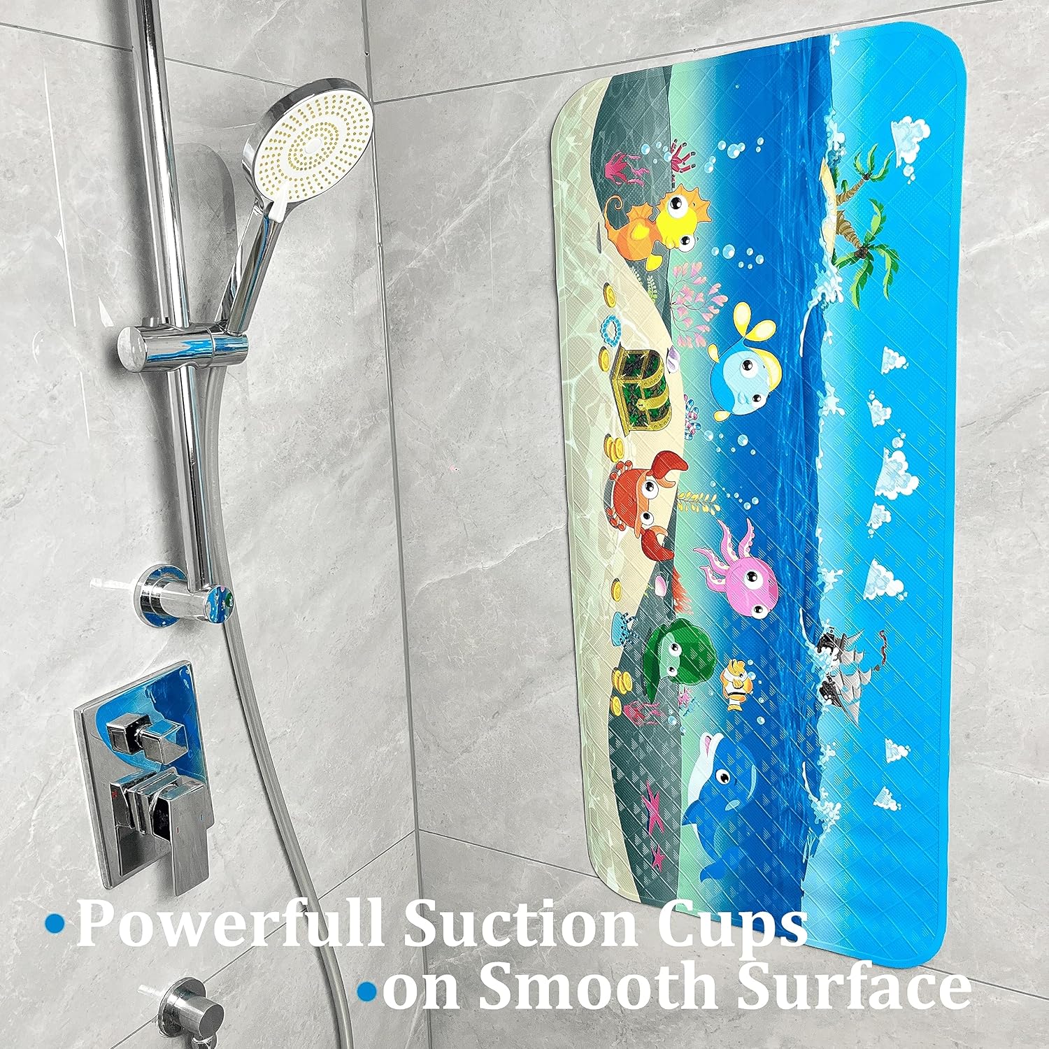 AZONEIN Cartoon Tub Mat - Non Slip Fun Safe for Kids